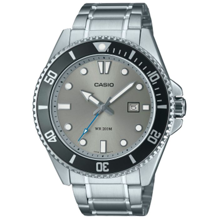Relógio CASIO masculino analógico prata preto MDV-107D-8AVDF